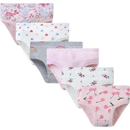 Girls 6 Pack Underwear, Rainbows/Cherries - Underwear - 1