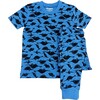 Kids Short Sleeve Pajamas, Dark Dinosaurs - Pajamas - 1 - thumbnail