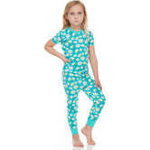 Kids 2-Pack Short Sleeve Pajamas, Colorful Dots/Sunflowers - Pajamas - 2