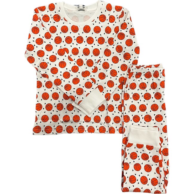 Basketball Print Long Sleeve Pajamas, Multicolors - Pajamas - 1