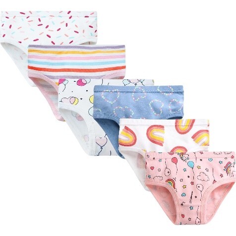 Girls 6 Pack Underwear, Balloons/Blue Hearts - Underwear - 1