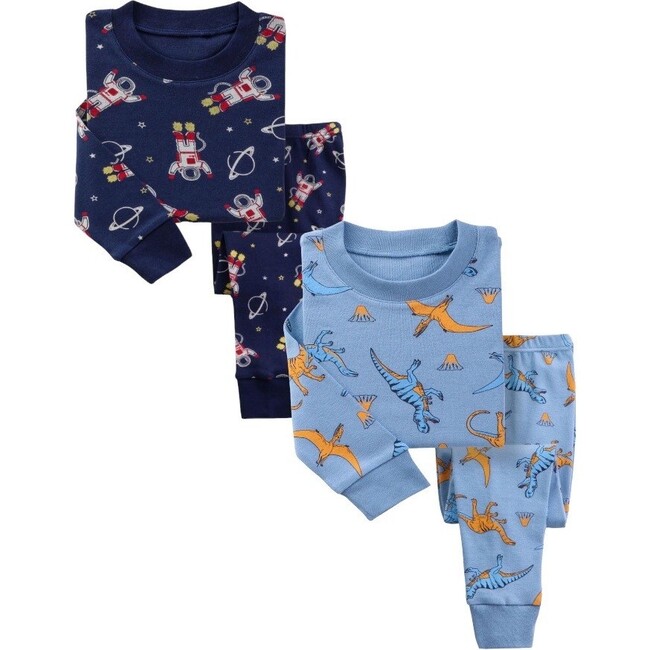2-Pack Pajamas, Astronauts/Blue Dinosaurs - Pajamas - 1