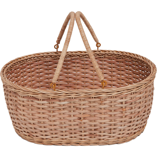 Rattan Basque Basket, Natural - Easter Baskets - 1
