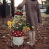 Rattan Mushroom Luggy, Red - Push & Pull - 2 - thumbnail