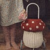 Rattan Mushroom Luggy, Red - Push & Pull - 4 - thumbnail