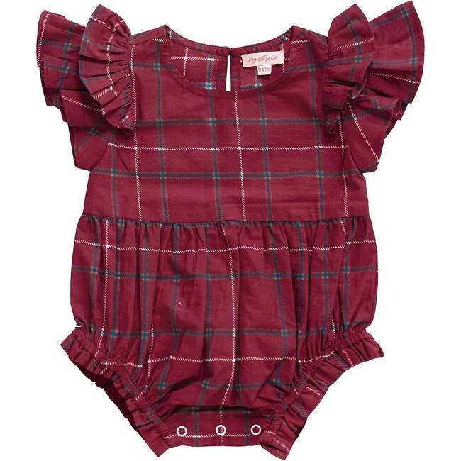 Baby Hattie Romper in Burgundy Plaid