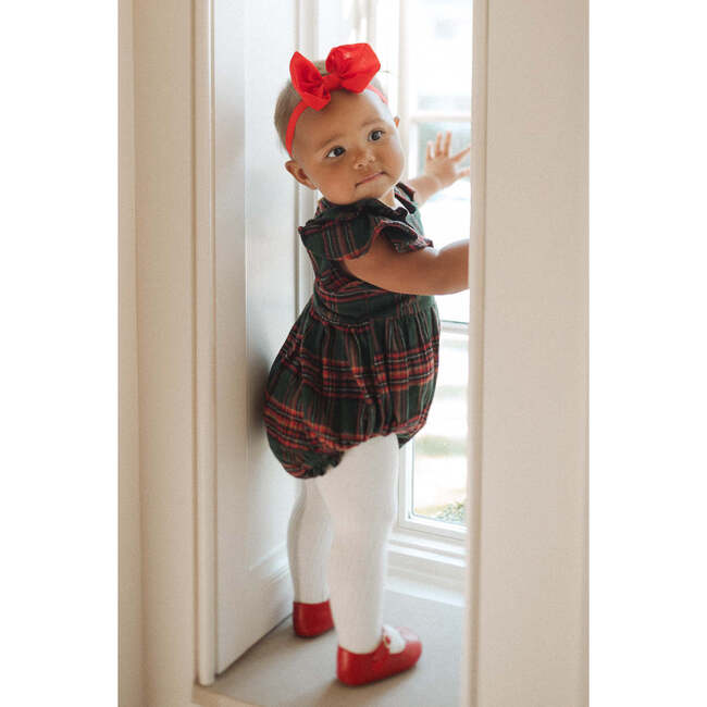 Baby Hattie Romper in Evergreen Plaid - Rompers - 3