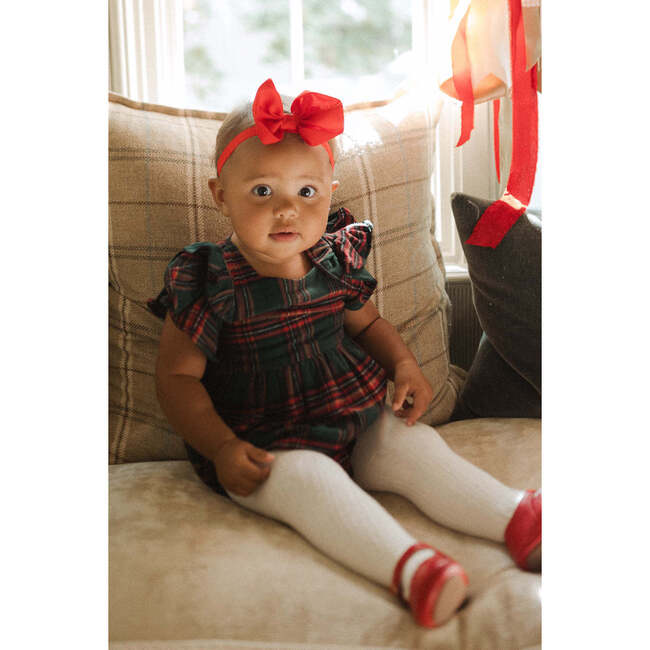Baby Hattie Romper in Evergreen Plaid - Rompers - 5