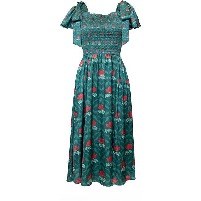 Rayna Dress in Green Floral Block