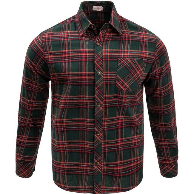 Mens John Shirt in Evergreen Plaid