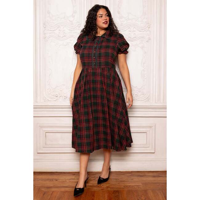 Sophia Dress in Evergreen Plaid