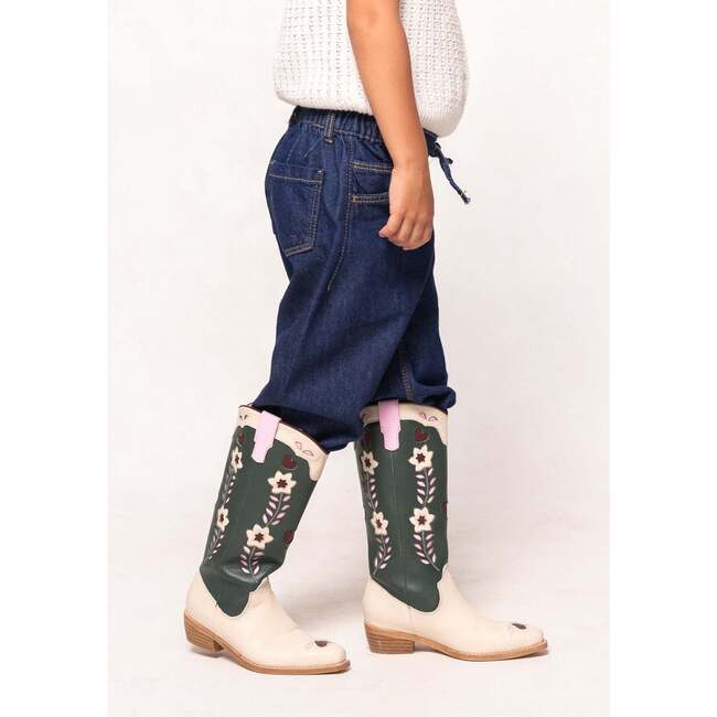 Mini Dakota Boot in Green & Cream - Boots - 2