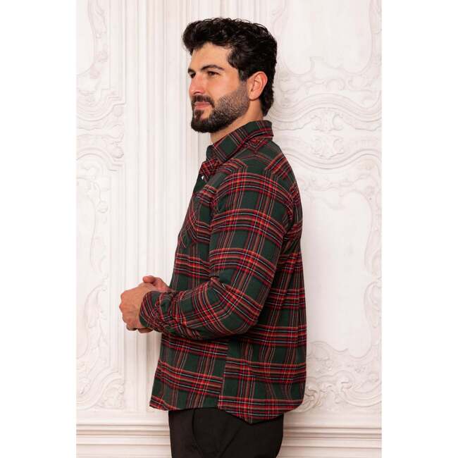 Mens John Shirt in Evergreen Plaid - Button Downs - 2