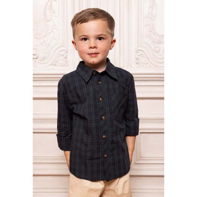 Boys John Shirt in Twilight Pine Plaid - Button Downs - 2