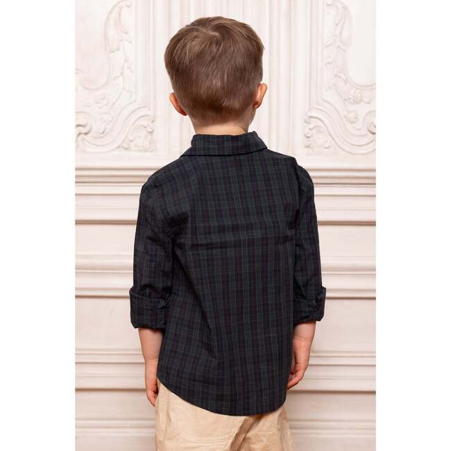 Boys John Shirt in Twilight Pine Plaid - Button Downs - 3