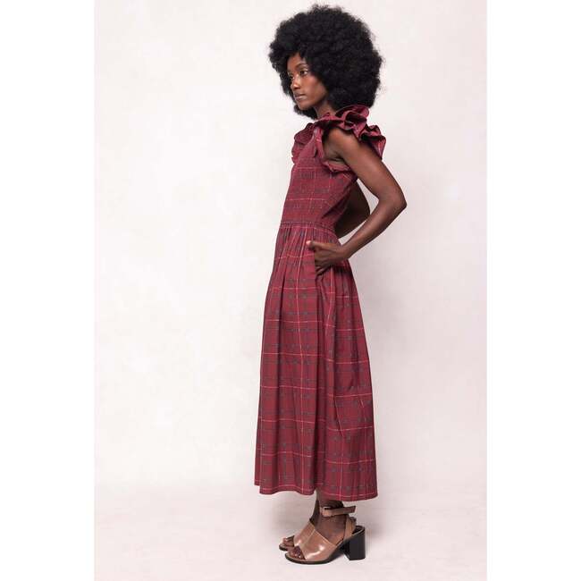 Hattie Dress in Burgundy Plaid - Dresses - 2