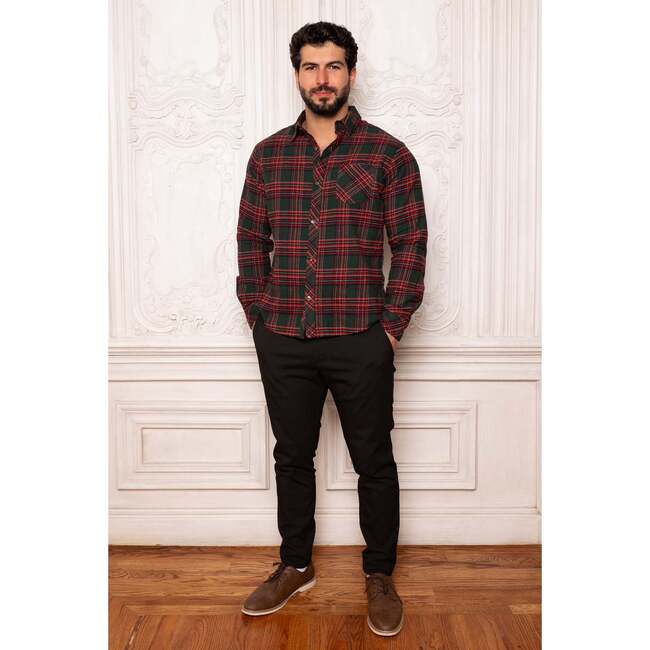 Mens John Shirt in Evergreen Plaid - Button Downs - 4