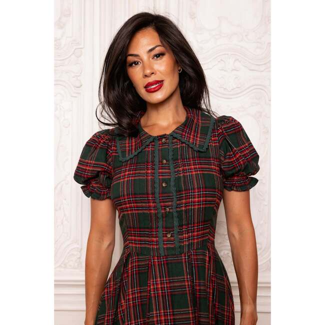 Sophia Dress in Evergreen Plaid - Dresses - 4