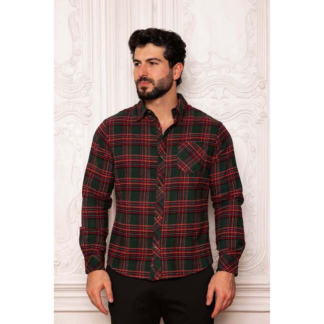 Mens John Shirt in Evergreen Plaid - Button Downs - 5