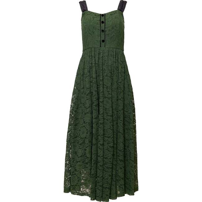 Penny Tank Midi Dress in Green Lace