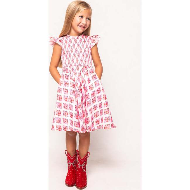 Mini Kylie Dress in Rouge Lattice Floral - Dresses - 2
