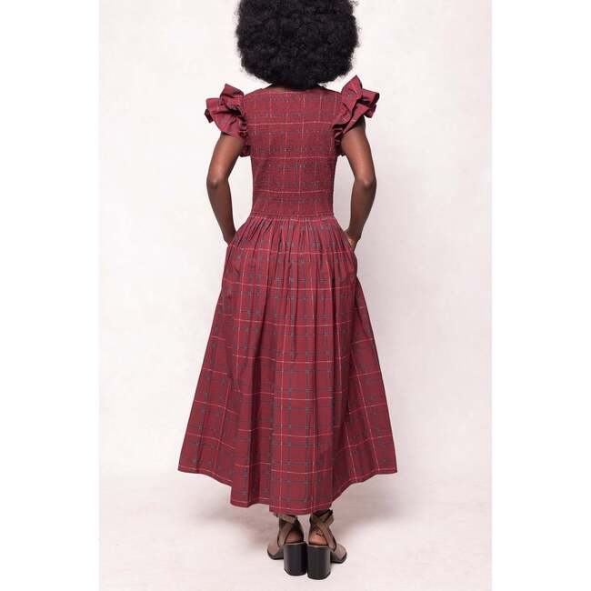 Hattie Dress in Burgundy Plaid - Dresses - 4