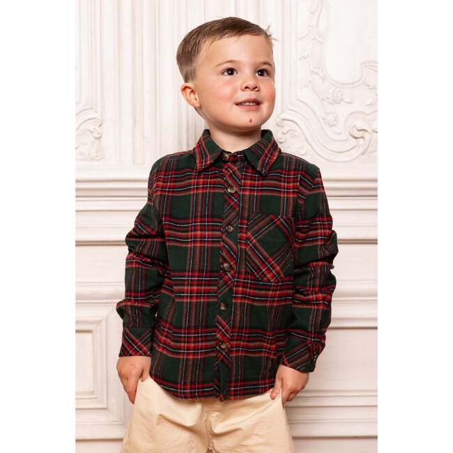 Boys John Shirt in Evergreen Plaid - Button Downs - 2
