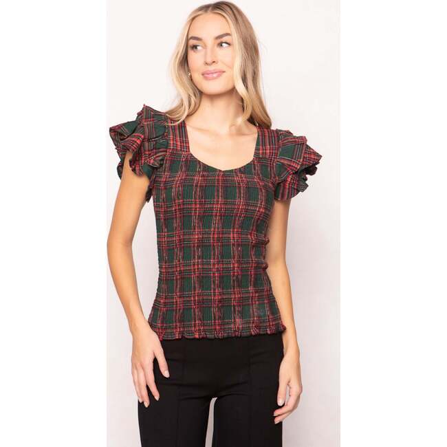 Hattie Top in Evergreen Plaid