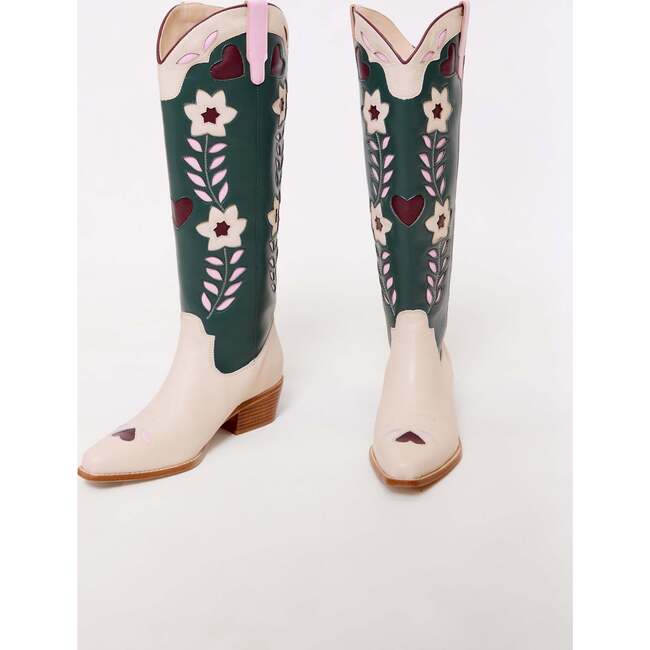 Dakota Boot in Green & Cream