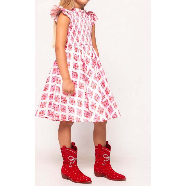 Mini Kylie Dress in Rouge Lattice Floral - Dresses - 5