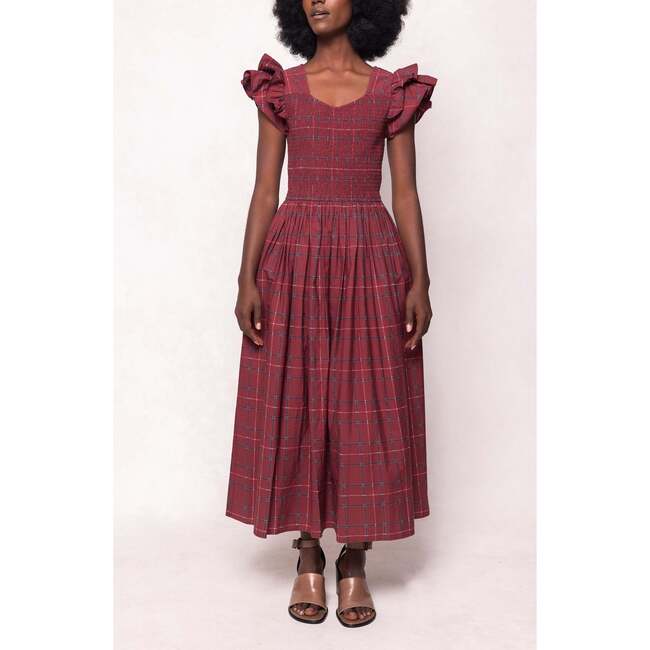 Hattie Dress in Burgundy Plaid - Dresses - 5