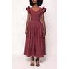 Hattie Dress in Burgundy Plaid - Dresses - 5
