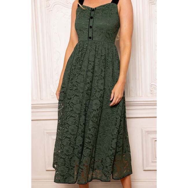 Penny Tank Midi Dress in Green Lace - Dresses - 4