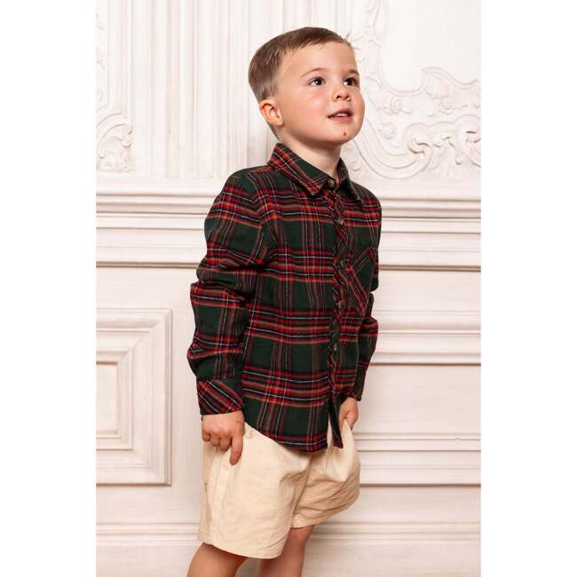Boys John Shirt in Evergreen Plaid - Button Downs - 3