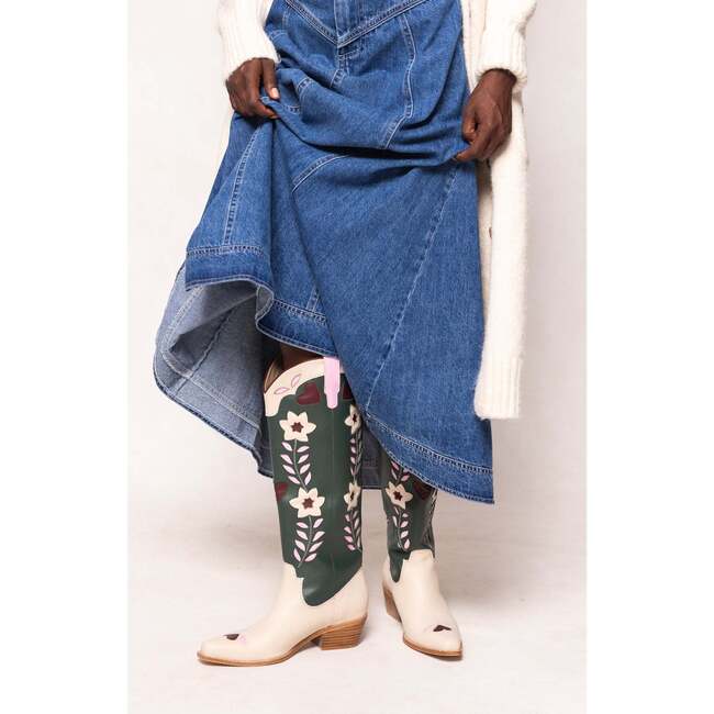 Dakota Boot in Green & Cream - Boots - 2