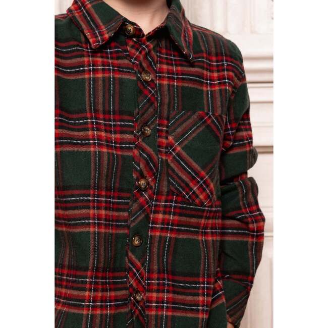 Boys John Shirt in Evergreen Plaid - Button Downs - 4