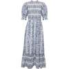 Danielle Dress in Blue Linear Print - Dresses - 1 - thumbnail