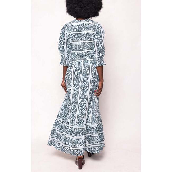 Danielle Dress in Blue Linear Print - Dresses - 3