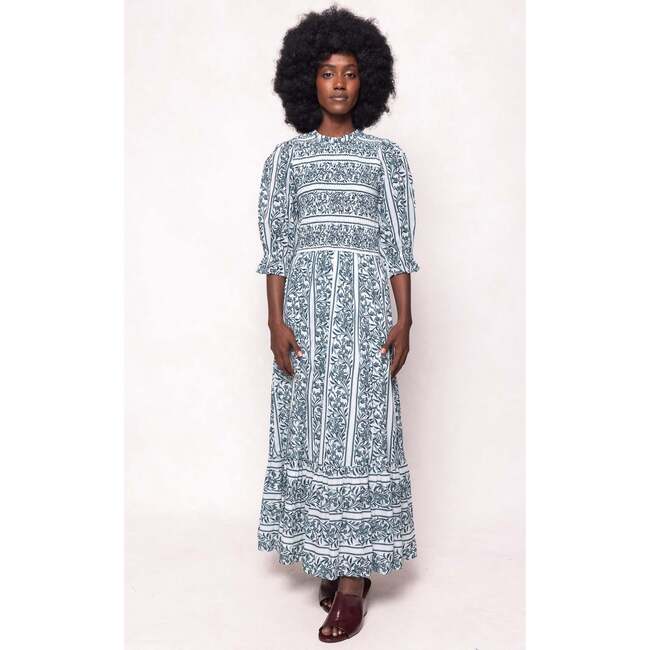 Danielle Dress in Blue Linear Print - Dresses - 4