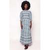 Danielle Dress in Blue Linear Print - Dresses - 4