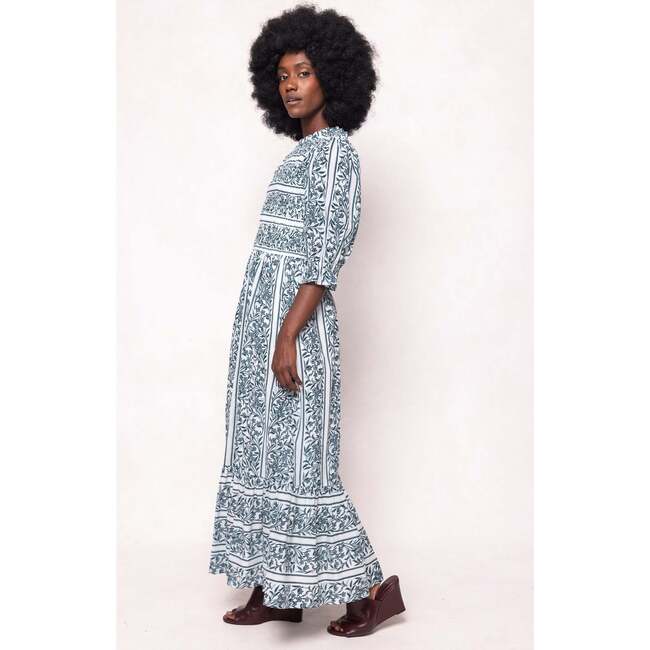 Danielle Dress in Blue Linear Print - Dresses - 5