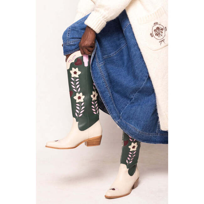 Dakota Boot in Green & Cream - Boots - 6