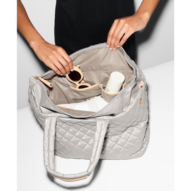 Medium Metro City Tote, Sable Pearl Metallic - Bags - 5