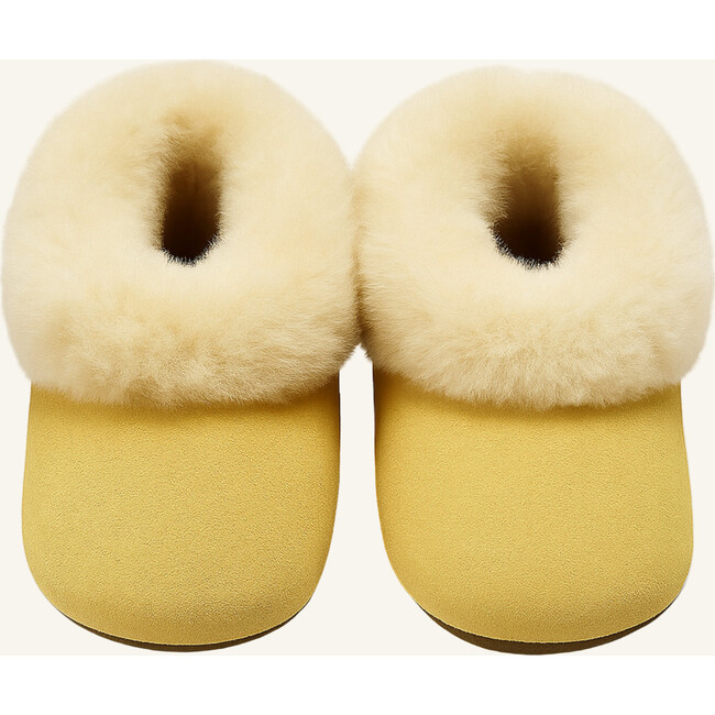 Alpaca Fur Baby and Kids Booties Slippers, Golden Honey