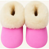 Alpaca Fur Baby and Kids Booties Slippers, Fuchsia Blossom - Slippers - 1 - thumbnail