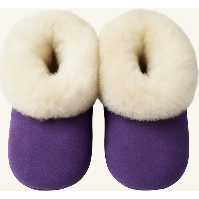 Alpaca Fur Baby and Kids Booties Slippers,  Lavender Plum