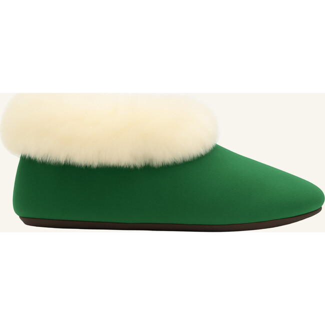 Alpaca Fur Baby and Kids Booties Slippers, Emerald Green - Slippers - 2