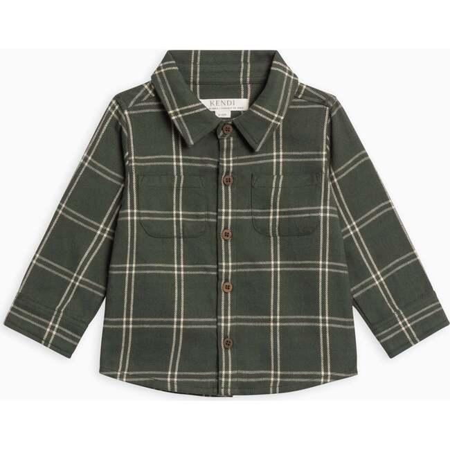 Berg Flannel Long Sleeve Collared Button Down Shirt Pine Plaid
