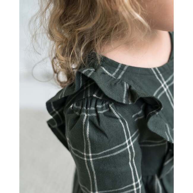 Rya Flannel Ruffle Dress Pine Plaid - Dresses - 2