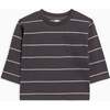 Reese Drop Shoulder Tee Hunter Stripe / Ash - T-Shirts - 1 - thumbnail